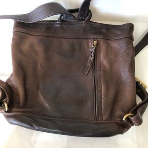 Sven brown leather backpack. Luxury leather craft with room to carry it all.